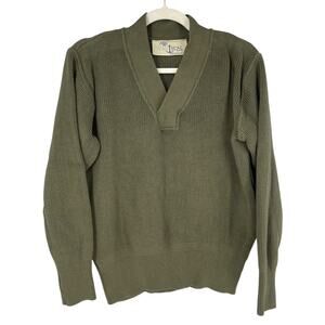 Niffi The Nautical Range Sweater‎ Mens Medium Army Green Cotton Made in England